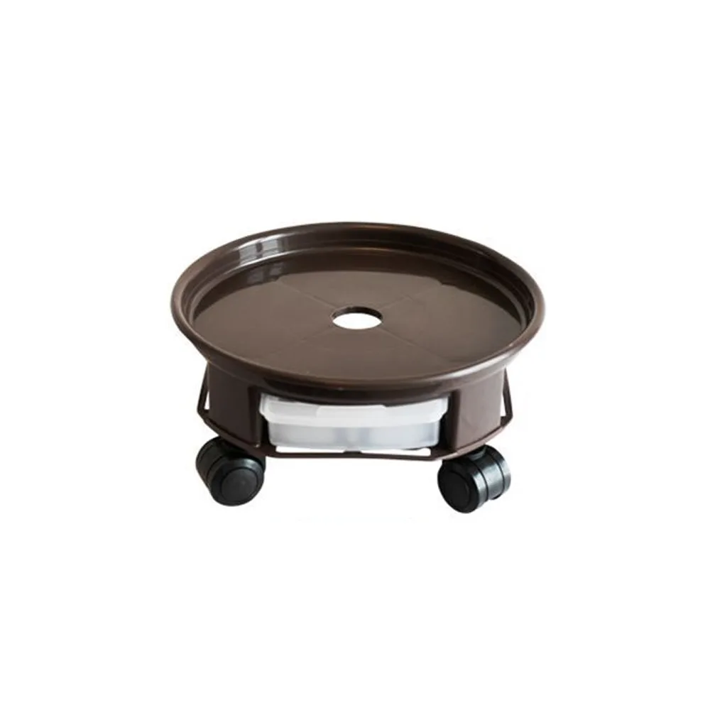 360-degree Rolling Movable Flower Pot Tray Round Non-Slip Universal Wheel Flower Pot Base Stable with Water Tray
