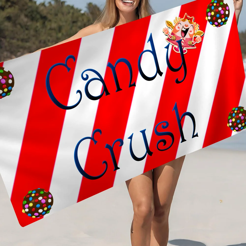 

Candy Crush Saga Microfiber Beach Towel Absorbent Quick Dry Soft Yoga Swimming Resort Mountain Climbing Towel