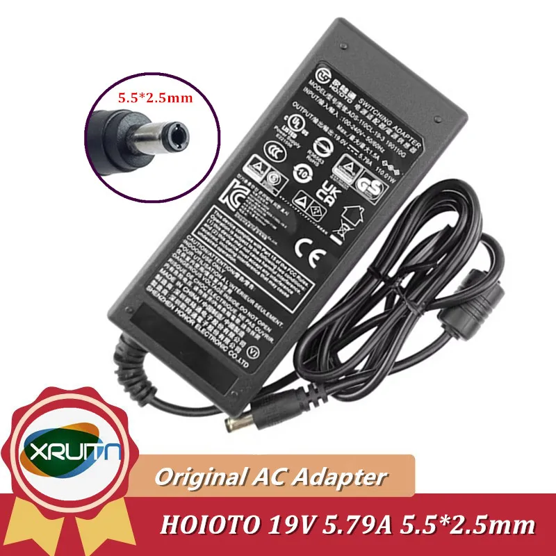 Genuine HOIOTO 19V 5.79A ADS-110CL-19-3 190110G 110W AC Adapter Chager Power Supply 5.5*2.5mm