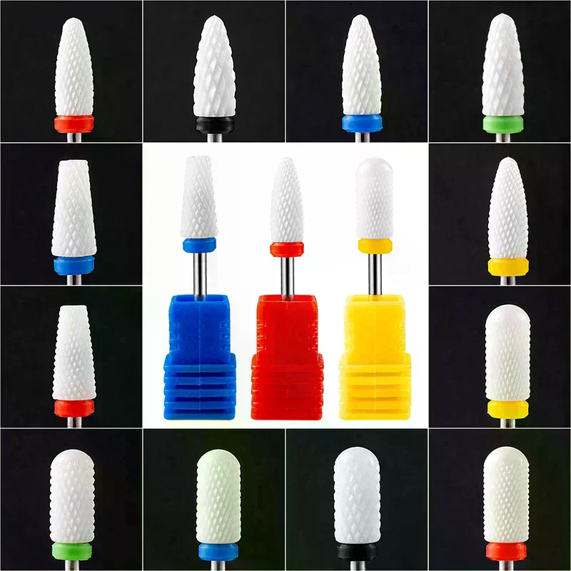 1PC Ceramic Tungsten Nail Drill Bit Milling Cutter For Manicure Pedicure Nail Files Buffer Nail Art Equipment Accessory