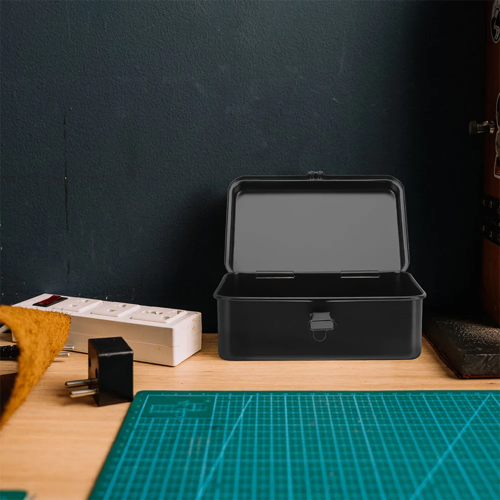 2pcs Metal Tool Box Iron Toolbox Organizer Locking Storage Container Waterproof Tools Case Heavy Duty Mechanics Organizer