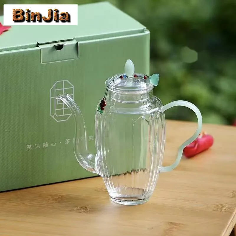 

260 мл устойчивый к высоким температурам стеклянный чайник бытовой чайник для холодного заваривания специальный весенний зеленый кипящий горшок с цветами