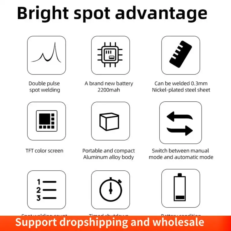 AA86 DT66 11 Gears Battery Spot Welder Adjustable Mini Portable Handheld Digital Display Spot Welding Machine Automatic
