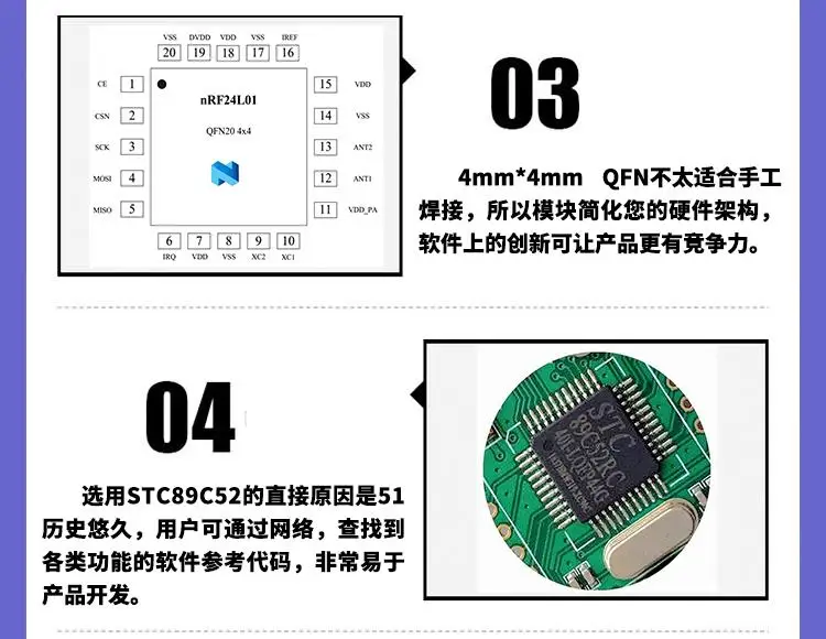 Integrated STC89C52 NRF24L01 + Wireless Module Development Board Wireless System Board