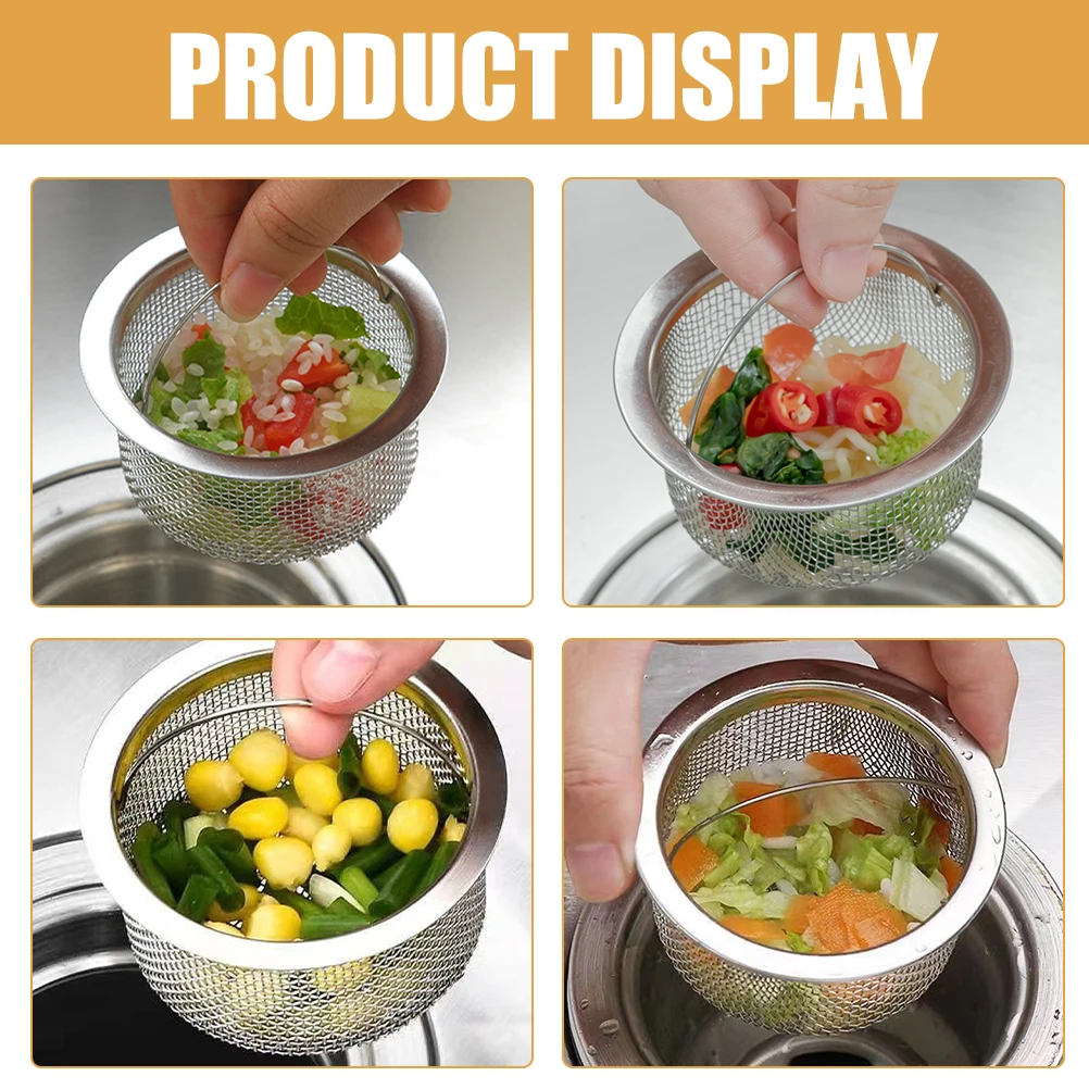 10 قطعة مصفاة حوض المطبخ سلة الفولاذ المقاوم للصدأ بالوعة معدنية استنزاف تصفية للشعر الماسك الغذاء كاشطات استخدام المطبخ #3