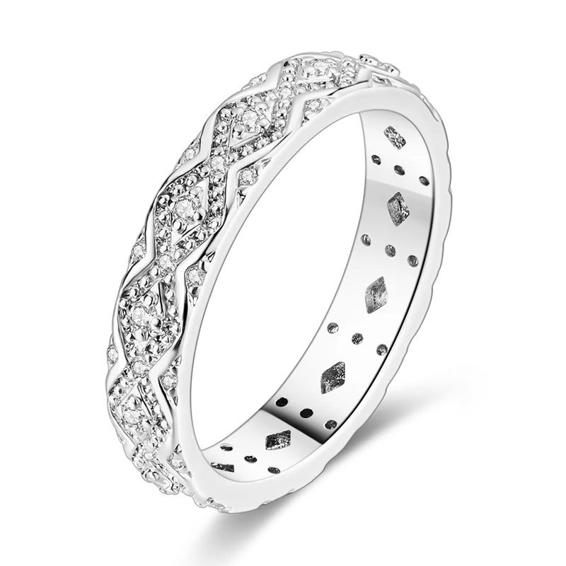 Women's 925 Sterling Silver Wedding Ring, Elegant Design