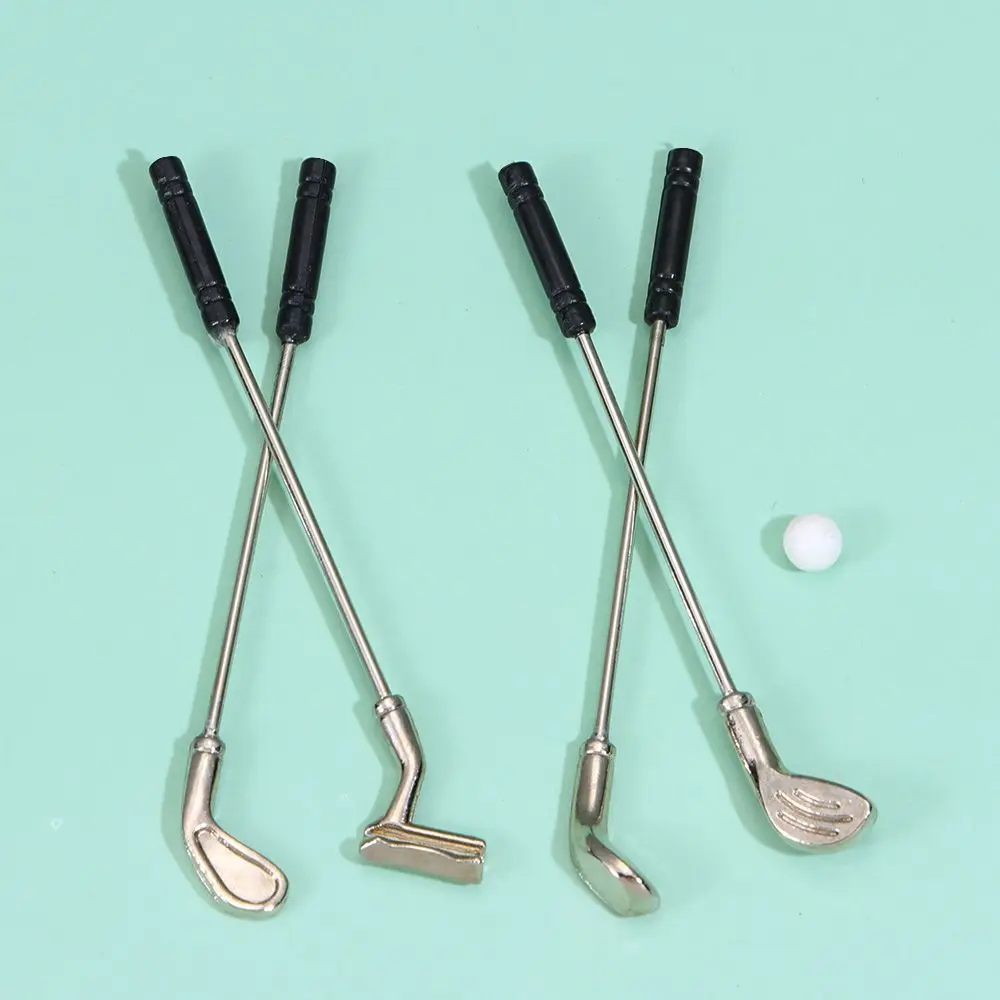 5pcs/set 1/12 Dollhouse Tool Pretend Play Toy Doll House Decor Golf Club Dribble Outdoor Model Scene Miniature Toys