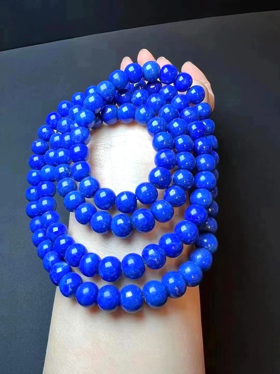 9mm Bead Nature Ore Lapis lazuli Mala Bangle Hanging Rosary Mascot lazurite Gift Handstring