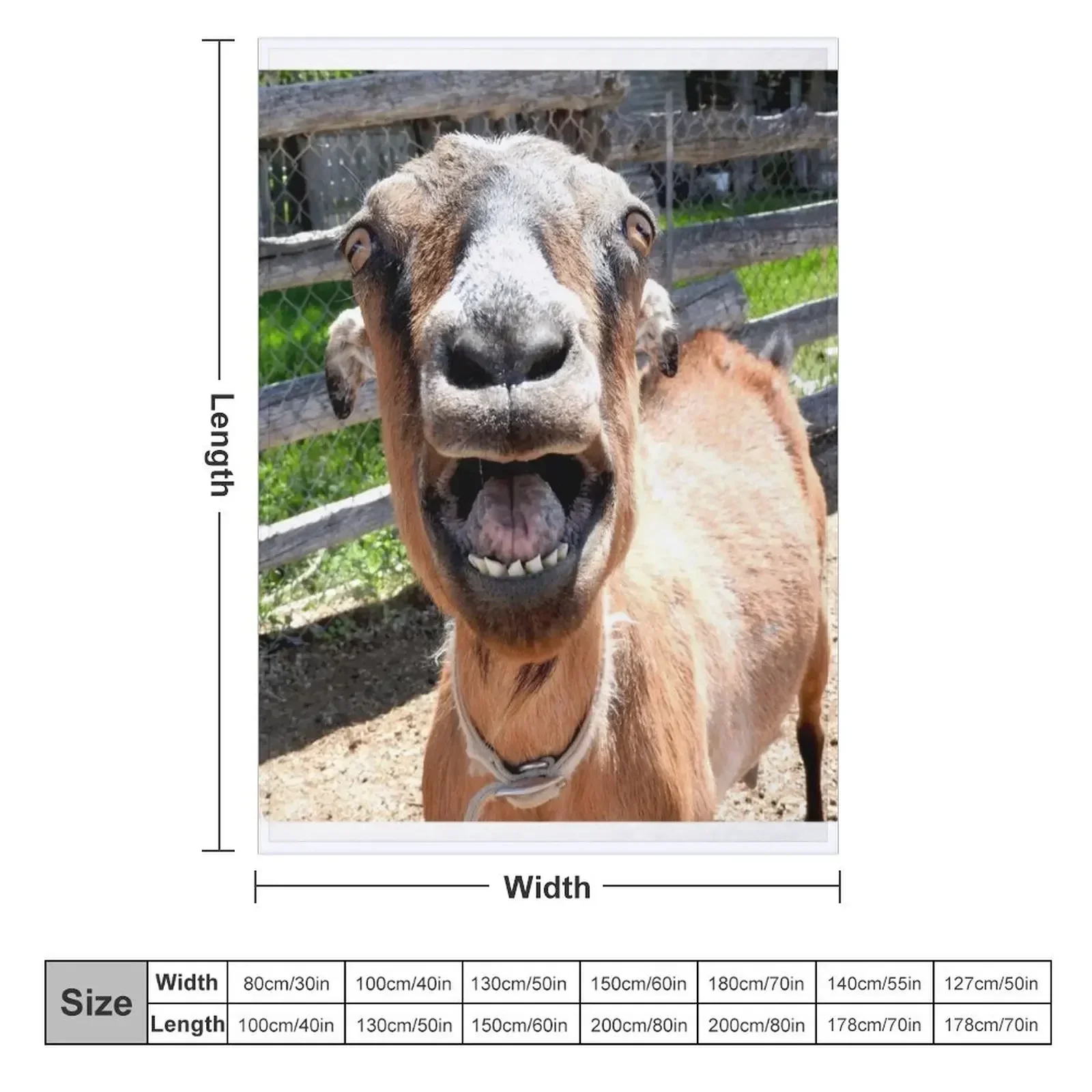 smiling goat, yelling goat, funny goat Throw Blanket Plaid on the sofa Luxury St Hair Soft Plaid manga wednesday Blankets