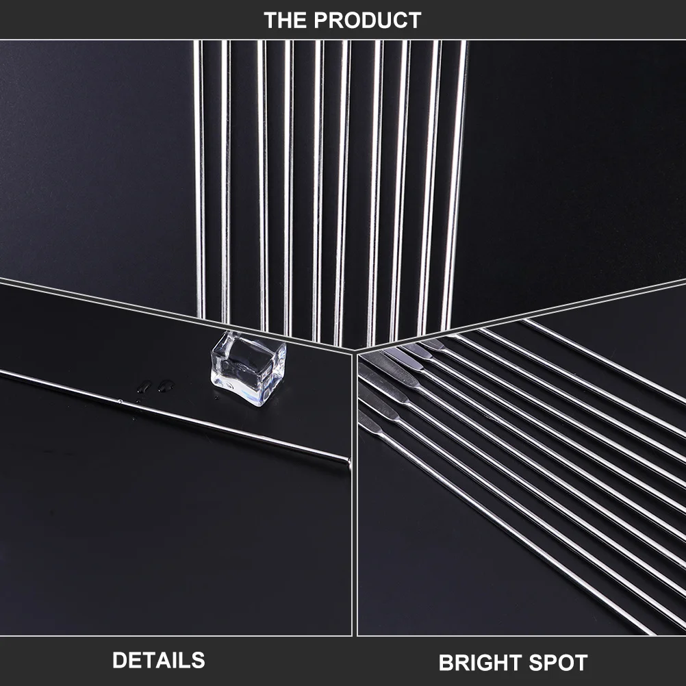 

6pcs Stainless Steel Stirring Sticks Smooth Bar Kitchen Cocktail Tool For Coffee Wine Decorative Swizzle Sticks