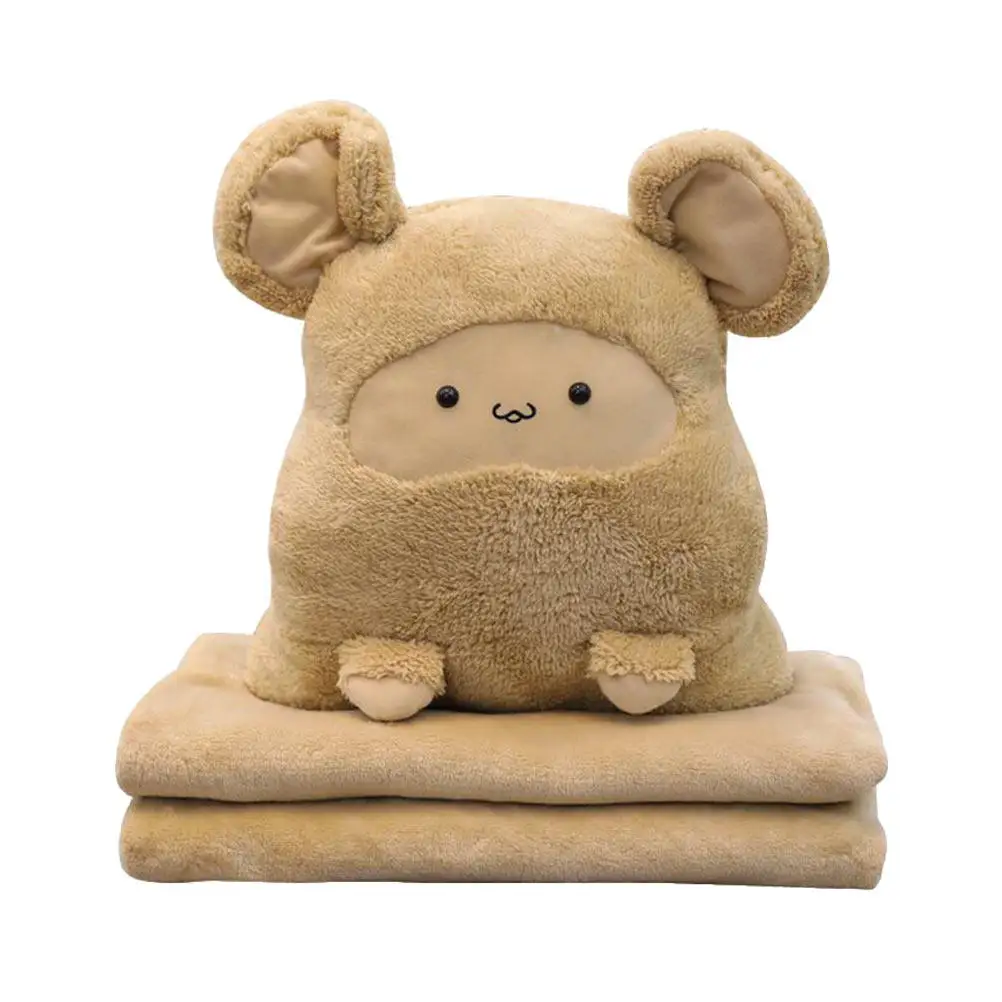 1Pcs Cartoon Air Conditioner Nap Blanket 2-in-1 Small Quilt Pillow Soft Comfortable Home Office Warm Sleeping Pillow Cushion