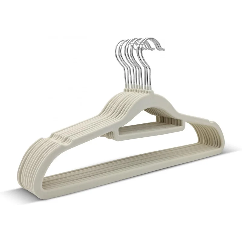 

Velvet 10 Pack, Plastic Clothes Space Saving Coat Hangers Heavy Duty With 360°Rotating Hook, Clothing Ha