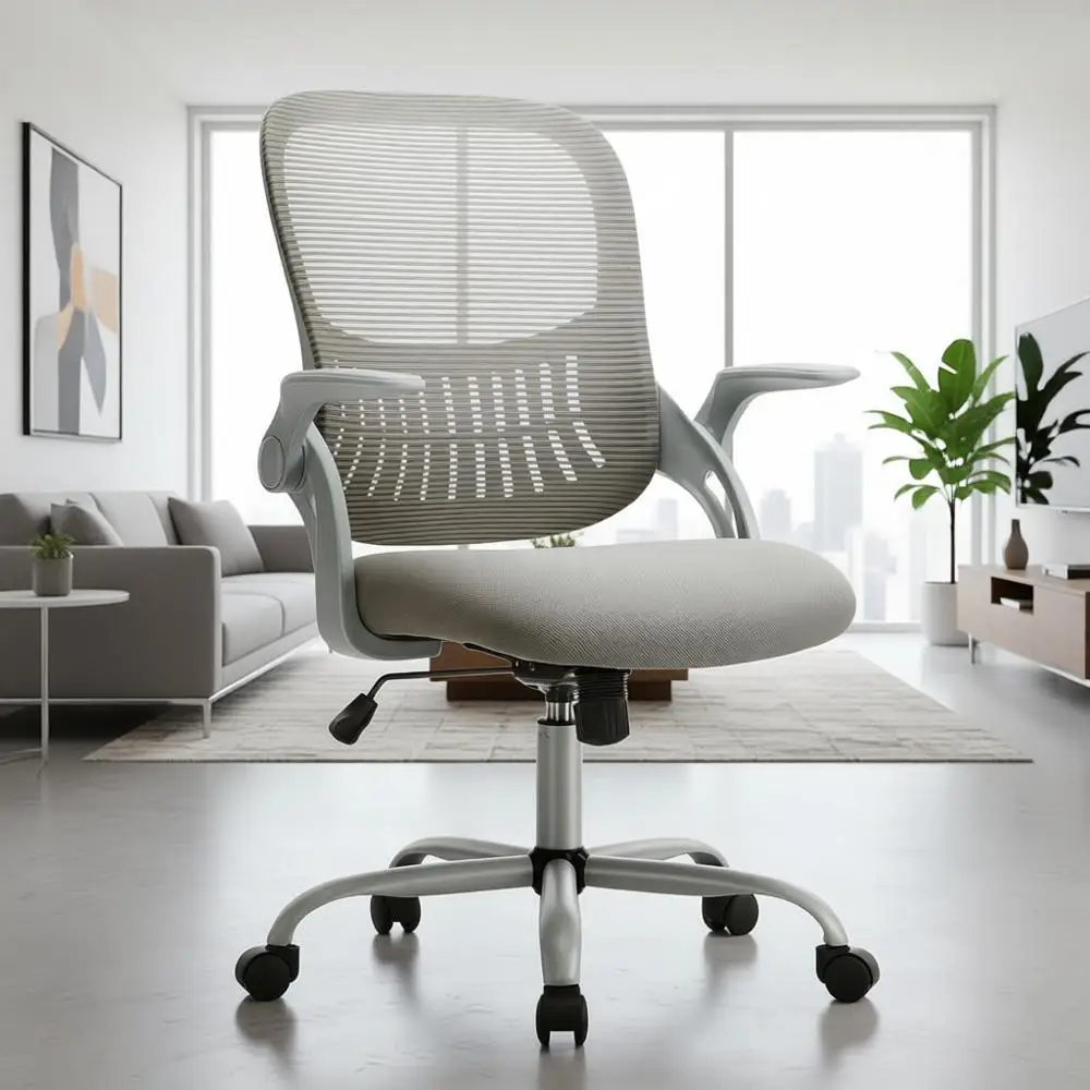 

Ergonomic Adjustable Swivel Chair with Mesh Back, Comfortable Lumbar Support, Suitable for Office, Home, Study, and Bedroom