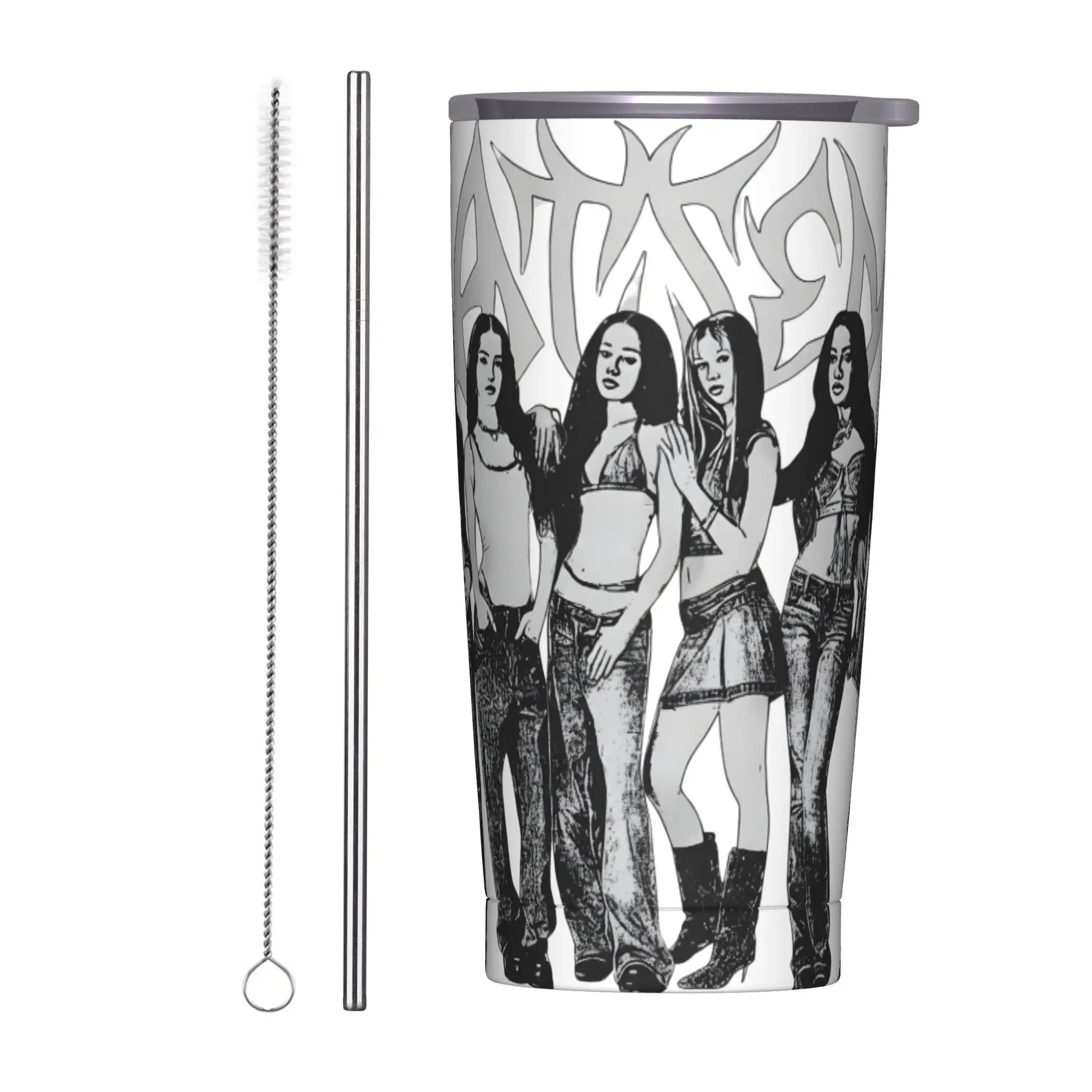 Stainless Steel Tumbler Katseye Kpop Girl Group Thermal Cups  Heat Preservation Cold Drink Mugs Cup Driving Water Bottle