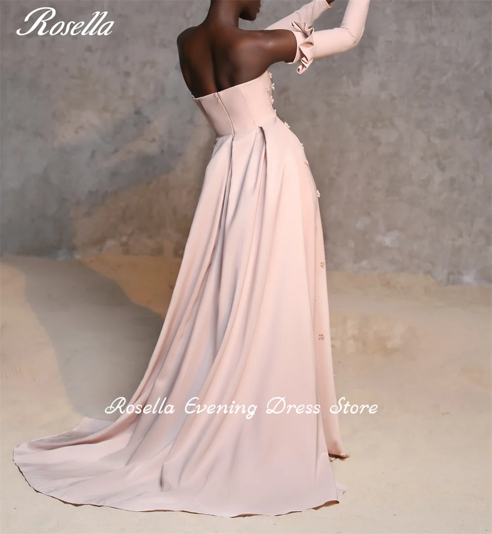 ROSELLA Strapless Evening Dresses with Crystal Floor Length A Line Formal Occasions Dress with Overskirt New 2024