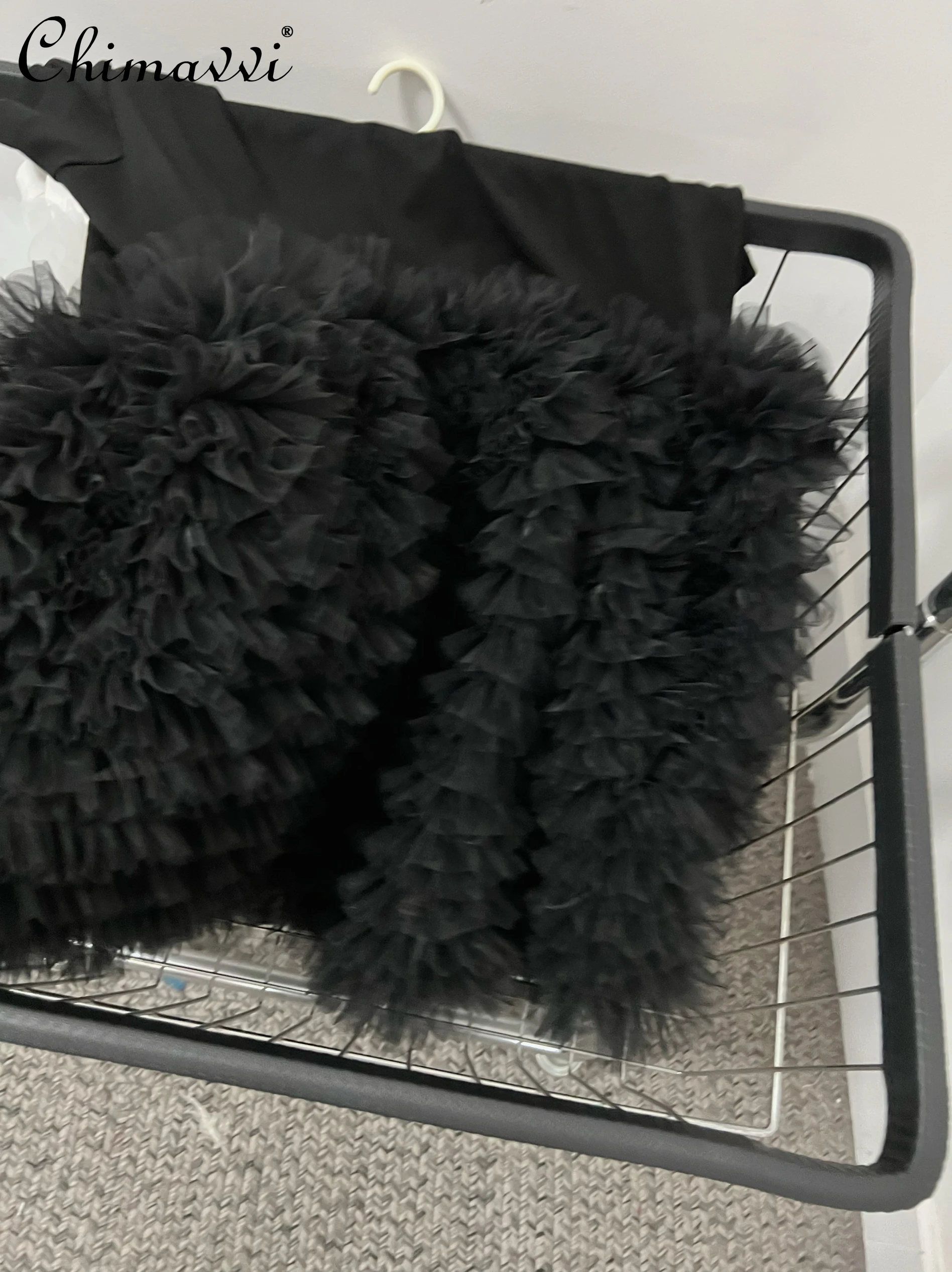 Zoete Super Fee Prinses Losse T-shirt Jurk Zomer Nieuwe High-end Mode Ronde Hals Elegante Partij Leuke Gelaagde Geplooide Jurk