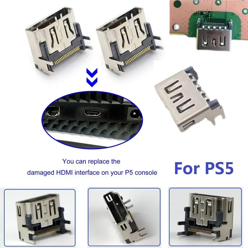 5pcs Replacement For Sony PlayStation 5 PS5 HDMI Port Display Socket Jack Connector