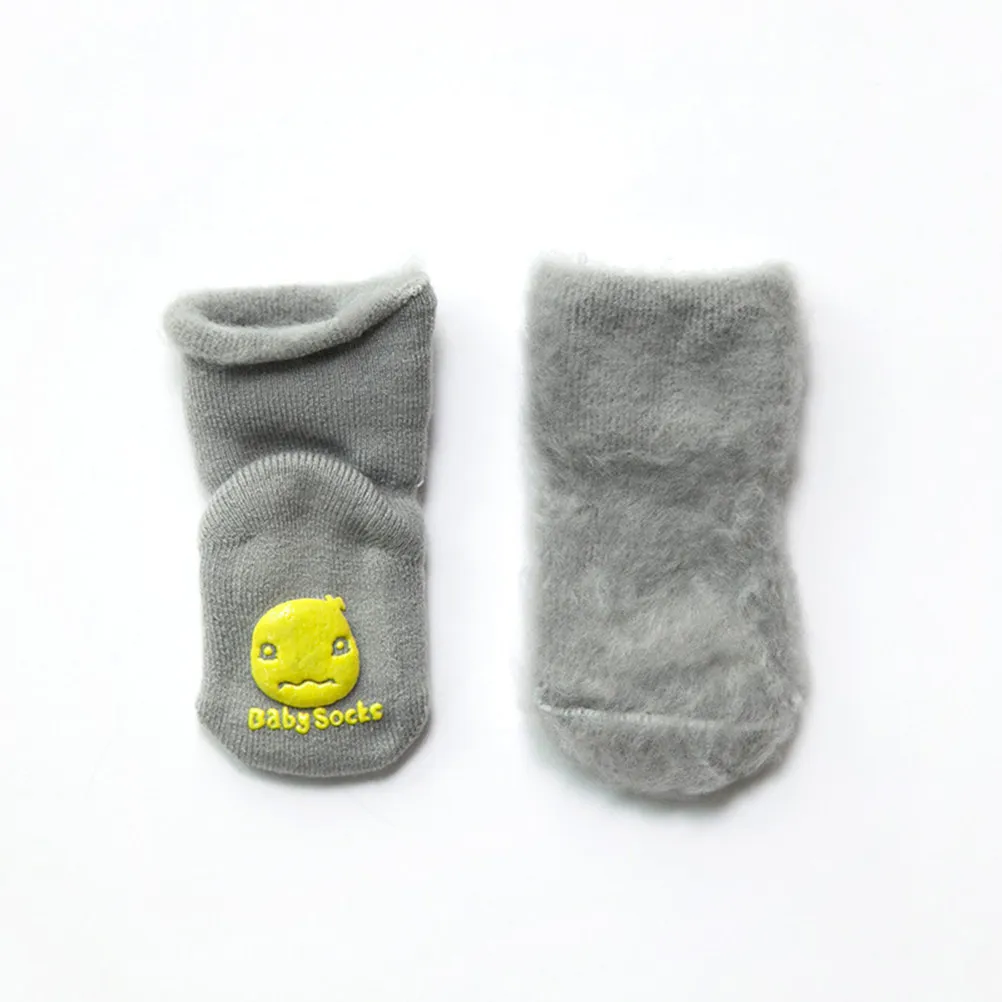 5Pairs Thick Cotton Baby Socks Non-Slip Warm Soft Breathable Folded Cuff for Toddlers Learning to Walk Newborn Baptism Birthday