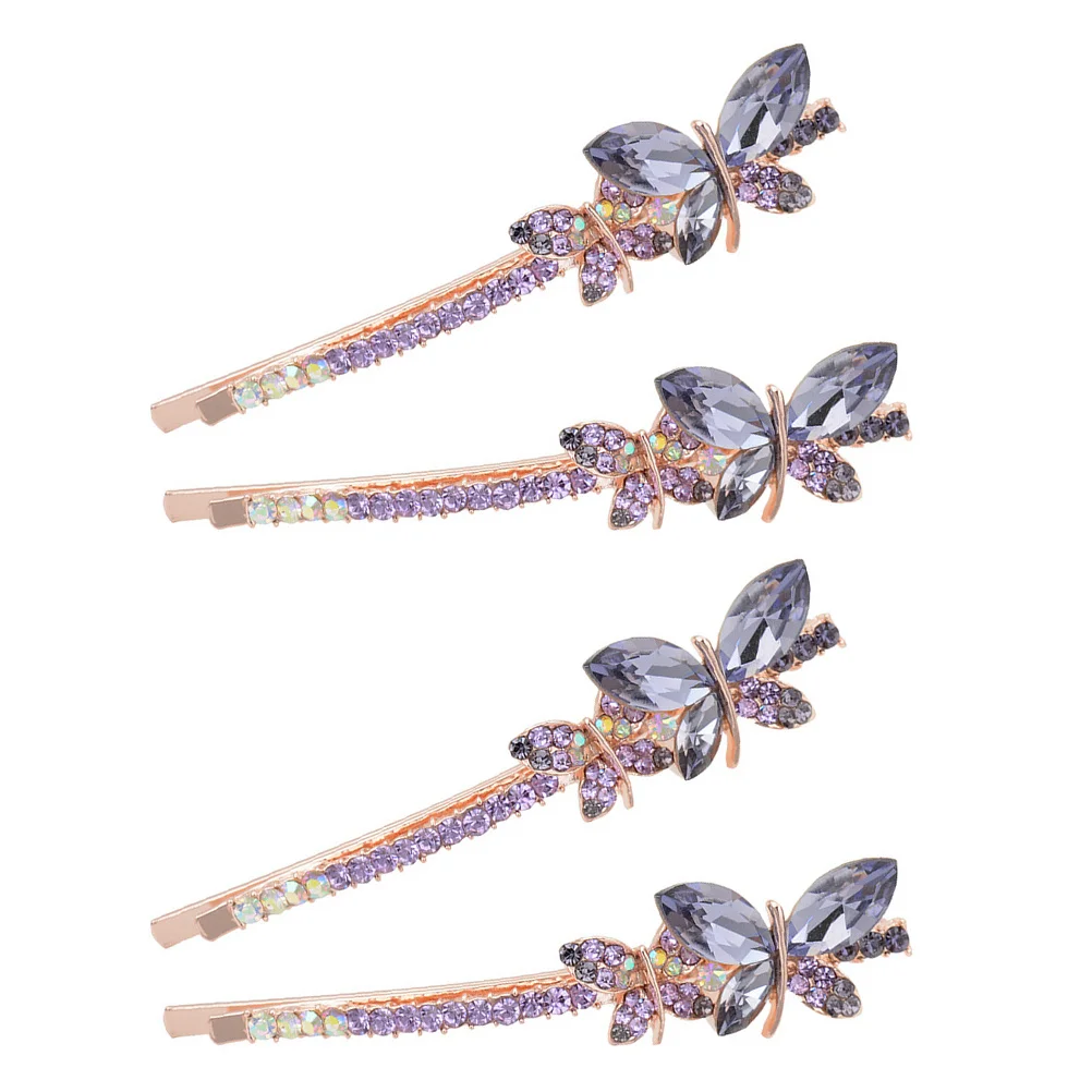 

2Pairs Butterfly Hair Clips Rhinestone Women Sparkling Hair Barrettes for Party Wedding Cosplay Masquerade Stage Performance