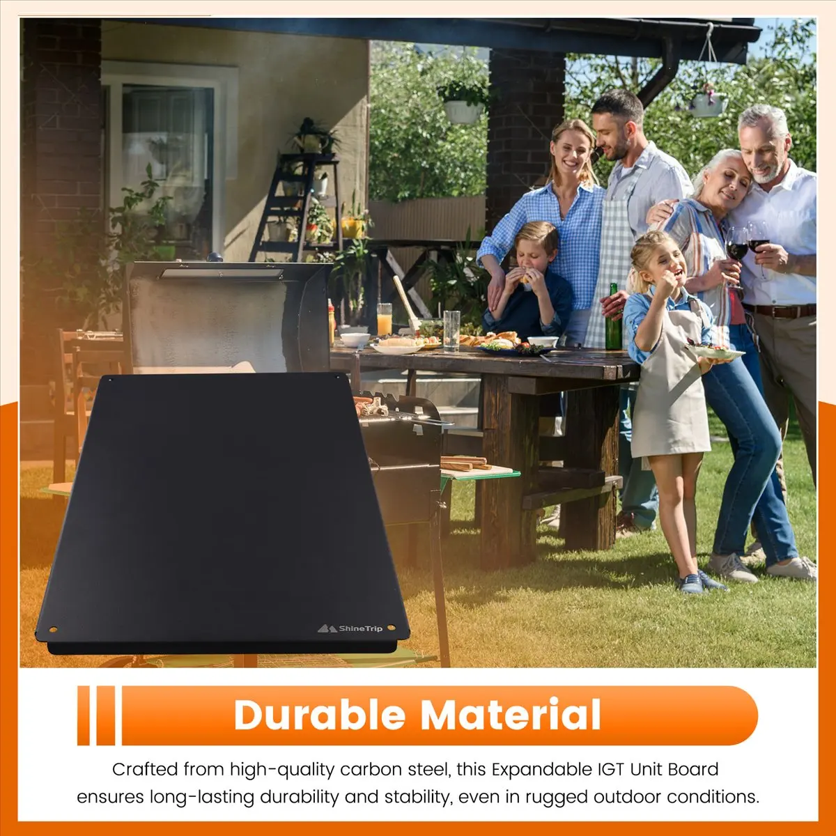 

ABJV Настольная комбинированная настольная пластина из углеродистой стали, расширяемая доска для кемпинга, барбекю, настольная доска