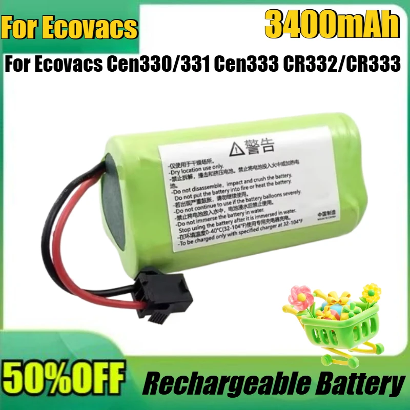 

New 3400mAh high quality Battery for Ecovacs Cen330/331 Cen333 CR332/CR333 Robotic Vacuum Cleaners Battery
