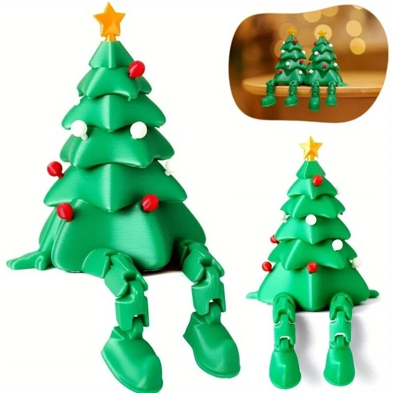 

New 3D Printed Christmas Ball Christmas Tree Ornament With Movable Joint Christmas Decorations Festive Tabletop Display Statue