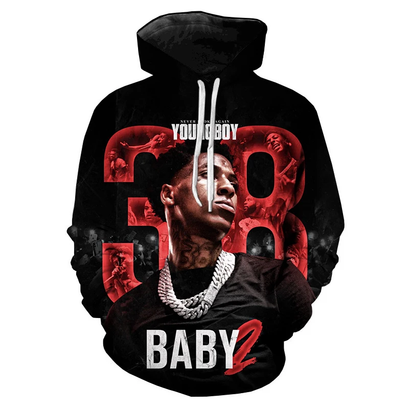 Rapper youngboy impressão 3d hoodies das mulheres dos homens hip hop oversized hoodie moda pullovers moletom com capuz fatos de treino homem roupas