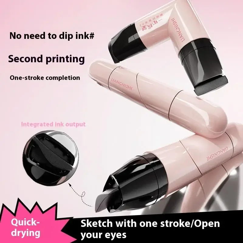 Tampon Eyeliner rotatif à Double tête, tampon Eyeliner intégré, contour précis, chevalière longue durée, stylo liquide, cosmétiques