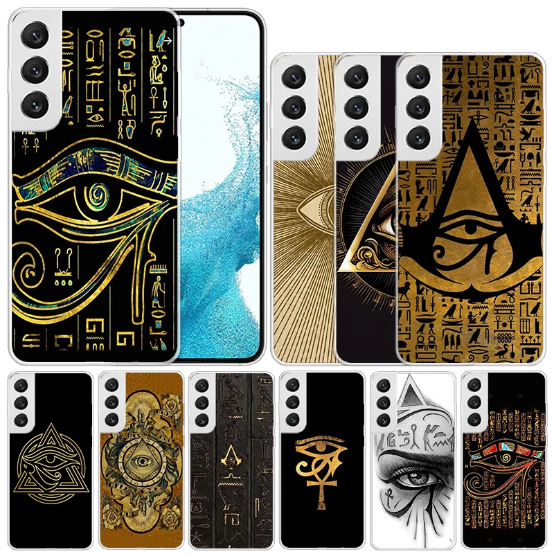 Sacred Eye of Horus Egypt Fresco Soft Cover for Samsung Galaxy S24 S23 S22 S21 Ultra Print Phone Case S20 FE S10 Plus S10E S9 S8