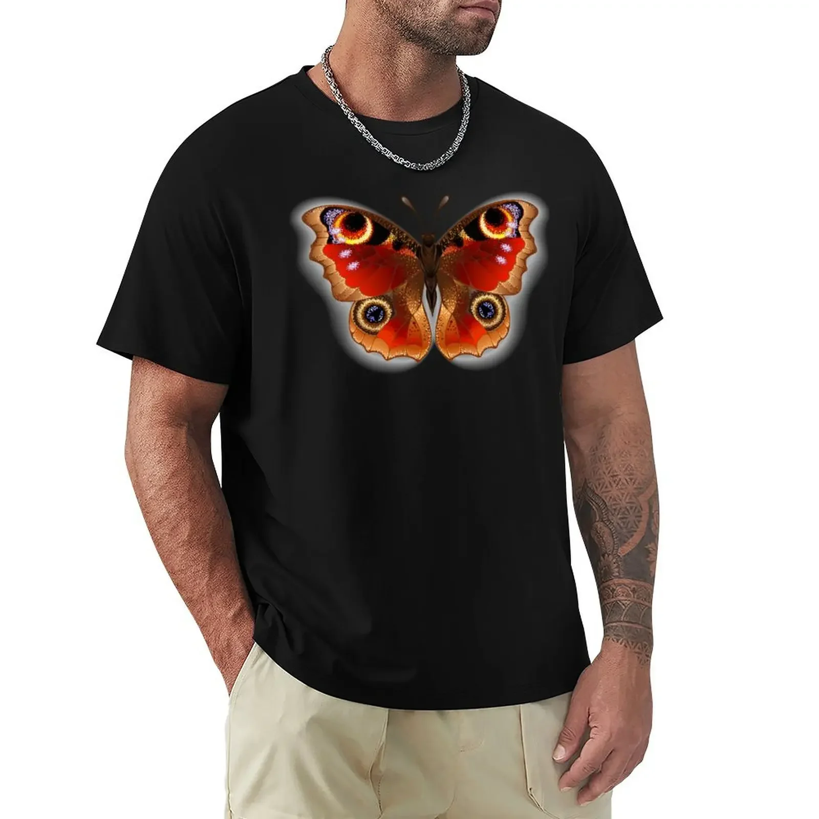 Butterfly Peacock Eye T-Shirt blue archive customs Men's t shirts