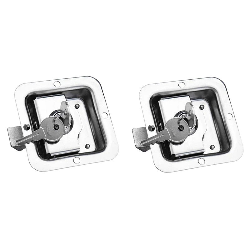 2X in acciaio inox camion RV cassetta degli attrezzi serrature rimorchio porta maniglia a paletta chiusura antifurto Paddle Locks con 4 chiavi