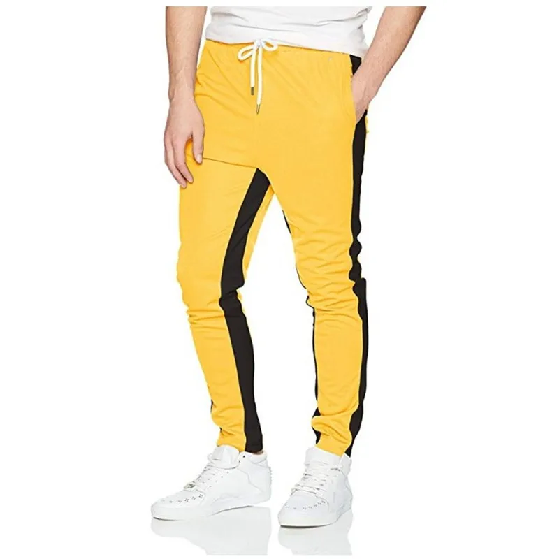 Men Jogger Pants Patchwork Fitness Bodybuilding Gym Long Pants Spring Autumn Side Stripe Trousers Casual Fashion Male Sweatpants