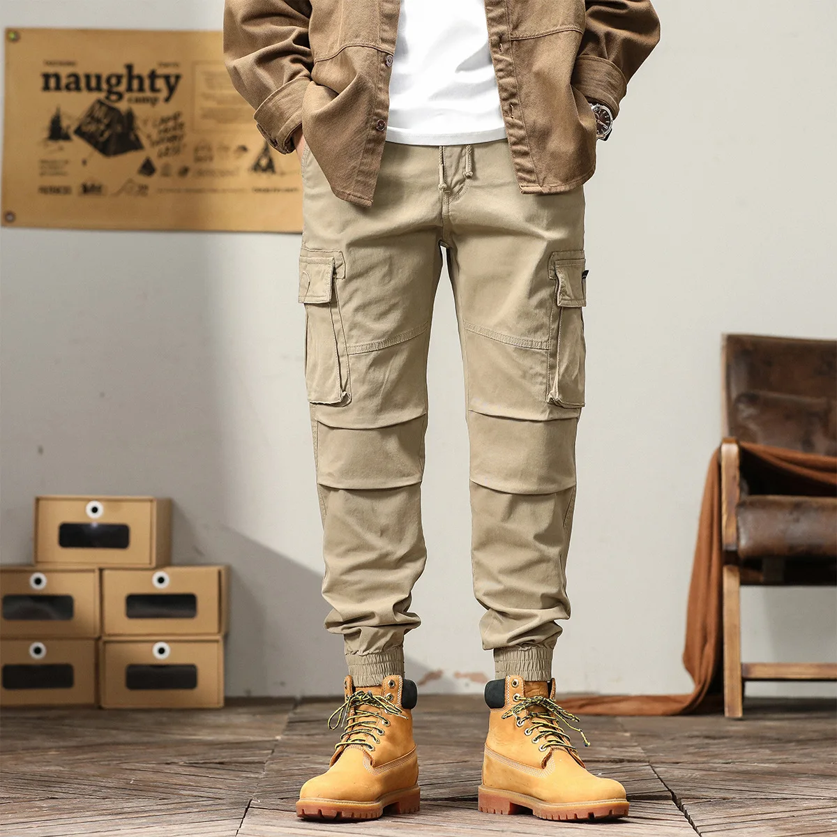 Outono inverno moda masculina solta cordão casual na moda cor sólida simples básico esportes jogger calças masculinas roupas