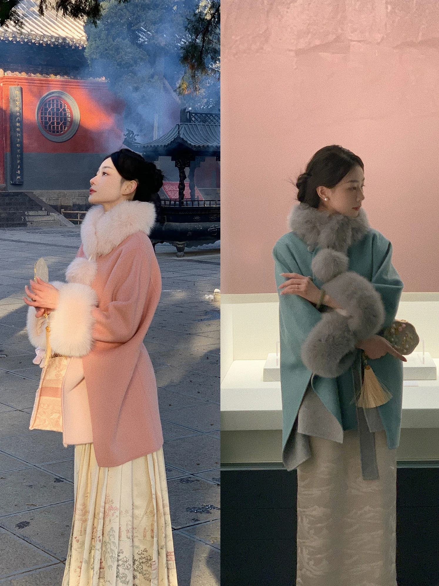 

Новый двусторонний шерстяной плащ в китайском стиле, оригинальная версия, 900 г, тяжелое шерстяное женское пальто Baoxiang uli Po