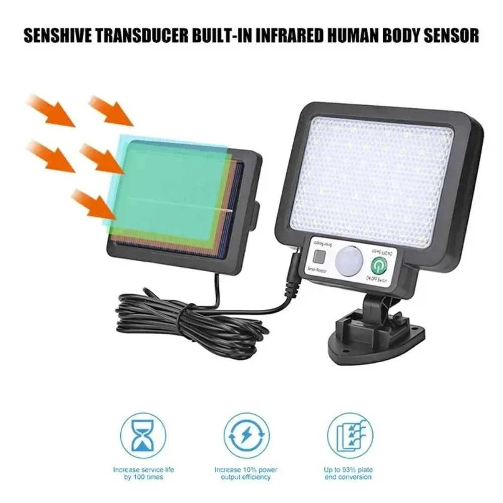 Applique murale solaire fendue à LED, lumière étanche à détection de mouvement, lumières à Induction du corps humain, éclairage de jardin, lumières de sécurité pour Garage