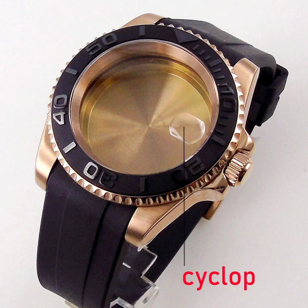 fit NH35 NH36 NH34 10bar 120clicks Bezel 40mm SUB Rose Gold Watch Case Curved End Band image 3