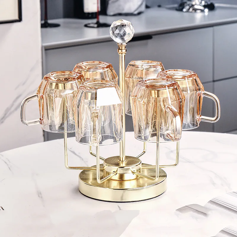 الإبداعية الفولاذ المقاوم للصدأ حامل الكأس المنزلية الرف حامل الكأس تخزين كأس استنزاف حامل الماس كأس الماء #5