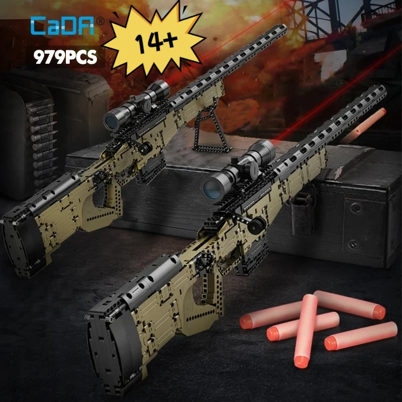 

Cada 979 шт., городское техническое полицейское военное оружие, снайперская винтовка, строительные блоки, WW2, для штурмовой винтовки, кирпичи, игрушки для детей, подарки