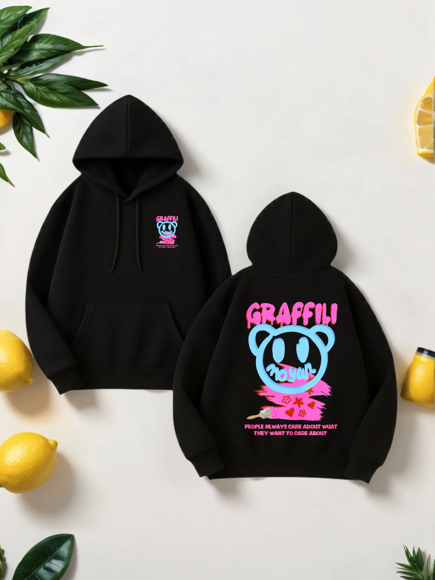 هوديي برسومات جرافيك للرجال، طباعة كرتونية، نمط ملابس الشارع، مزيج القطن، للشباب، للارتداء اليومي