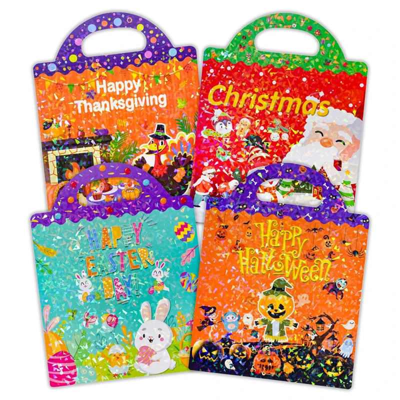 

Многоразовая книга-наклейка с героями мультфильмов для детей, праздничная сцена, повторяющиеся наклейки, сделай сам, игра-головоломка, развивающие обучающие игрушки