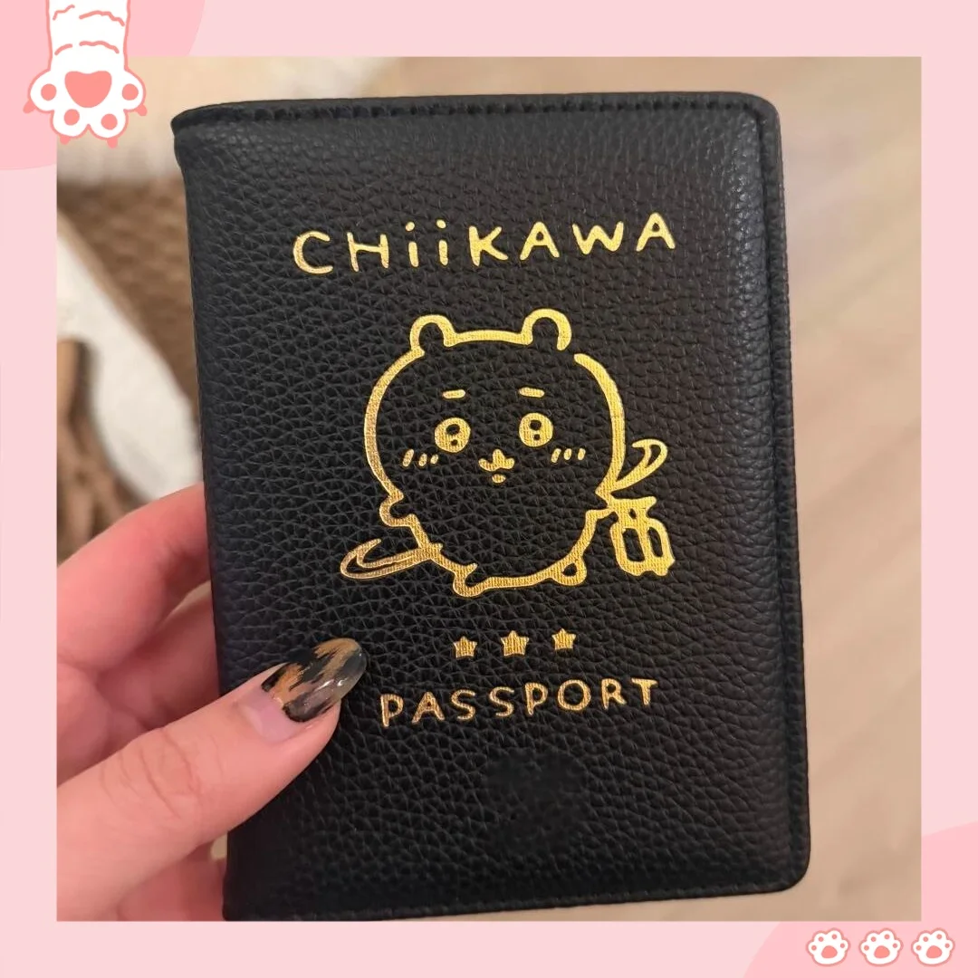 

chiikawa passport clip simple multifunctional travel card holder Jiyikawa air ticket certificate storage double wallet id women