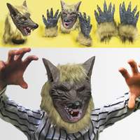 Halloween Wolf Head Mask cosplay Costume Werewolf Suits Party Props Movie Theme Carnival monster animal Decor Masquerade Scary 