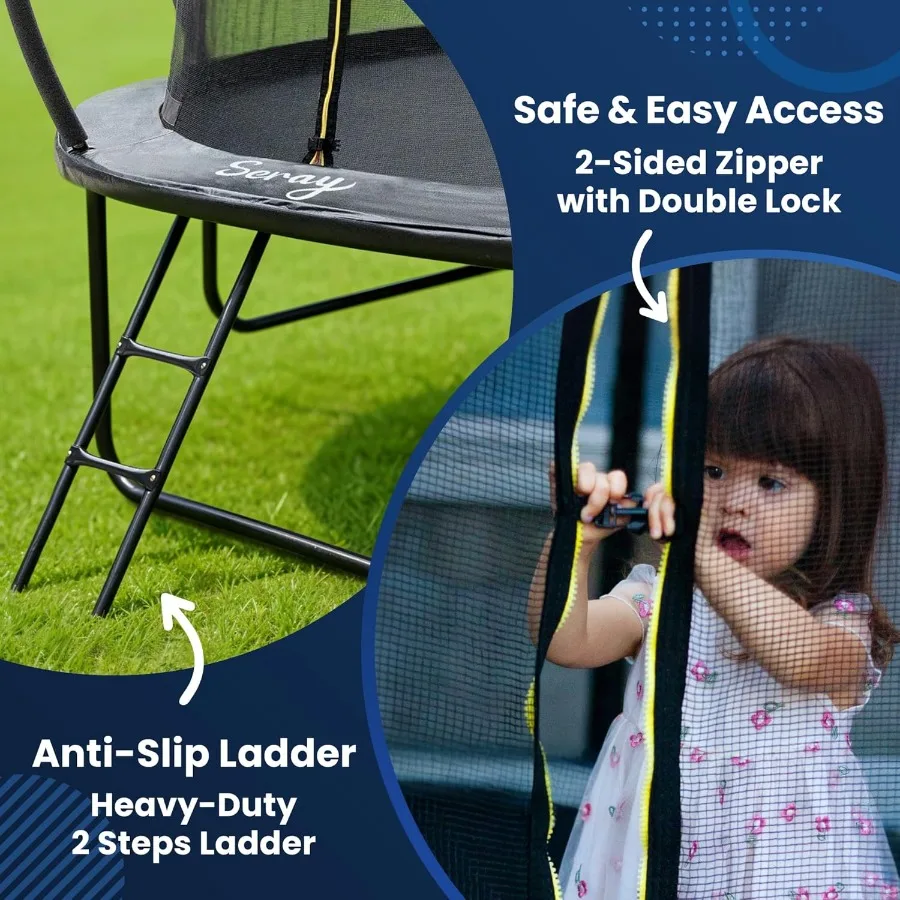 ترامبولين ترفيهي 10FT 12FT 14FT مع شبكة وسلم وطلاء مضاد للصدأ ترامبولين معتمد من ASTM في الهواء الطلق #6