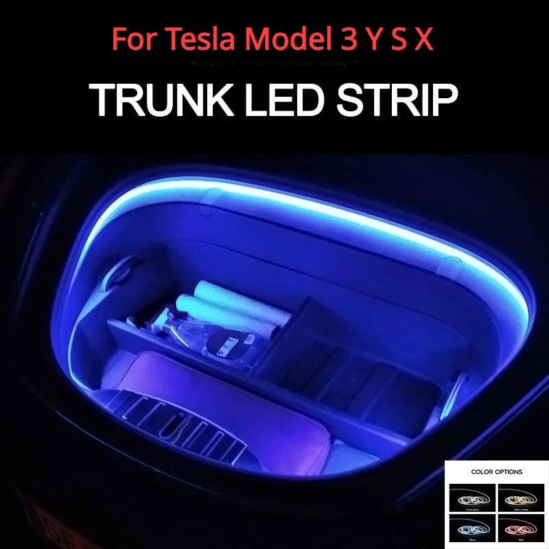 

For Tesla Model 3 Y Model S X 16V 5M Trunk Ambient Light Front Trunk Scalable Atmosphere Lamp Strips Car Modification 2017-2023