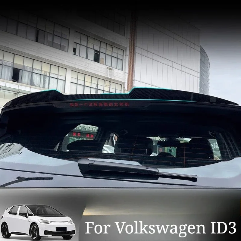 

Фиксированное заднее крыло из углеродного волокна без перфорации для VW ID3, специальный багажник автомобиля, спойлер на крышу, аксессуары для модификации