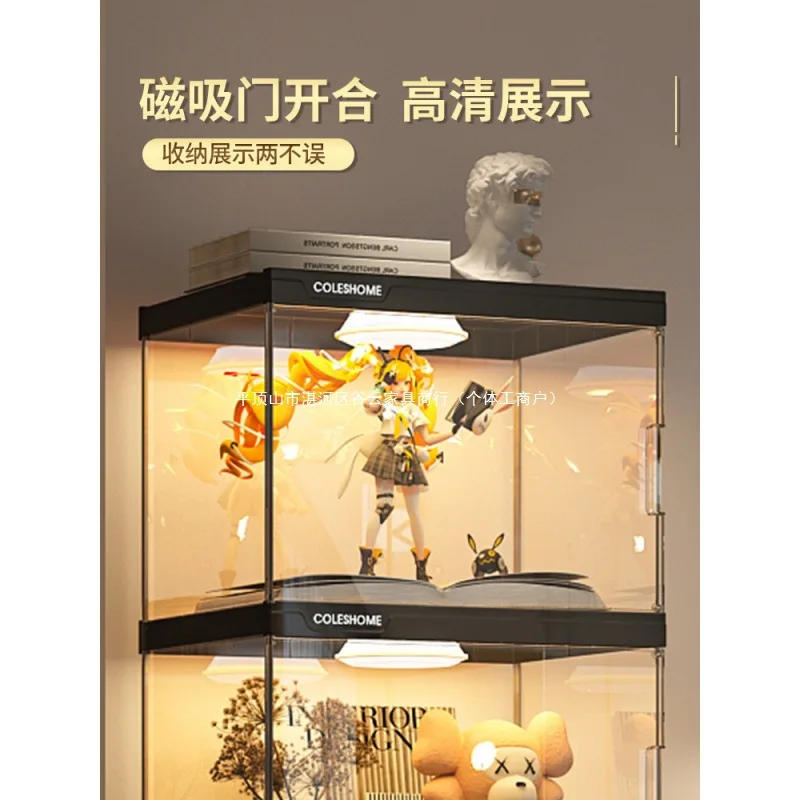 Dust-proof bookcase with door Display cabinet Bookshelf storage lattice cabinet Transparent figure storage model Floor-to-ceilin