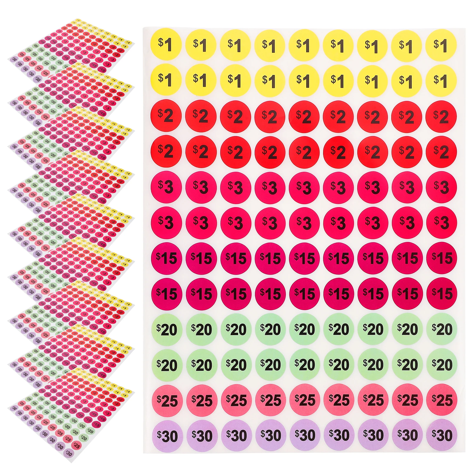 

10 Sheets 2cm Round Colorful Price Tag Stickers Supermarket Pricing Labels Suitable For Small Business Shops Malls Retail Stores