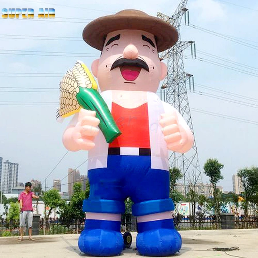 Large scale farm advertising decoration inflatable cartoon migrant workers