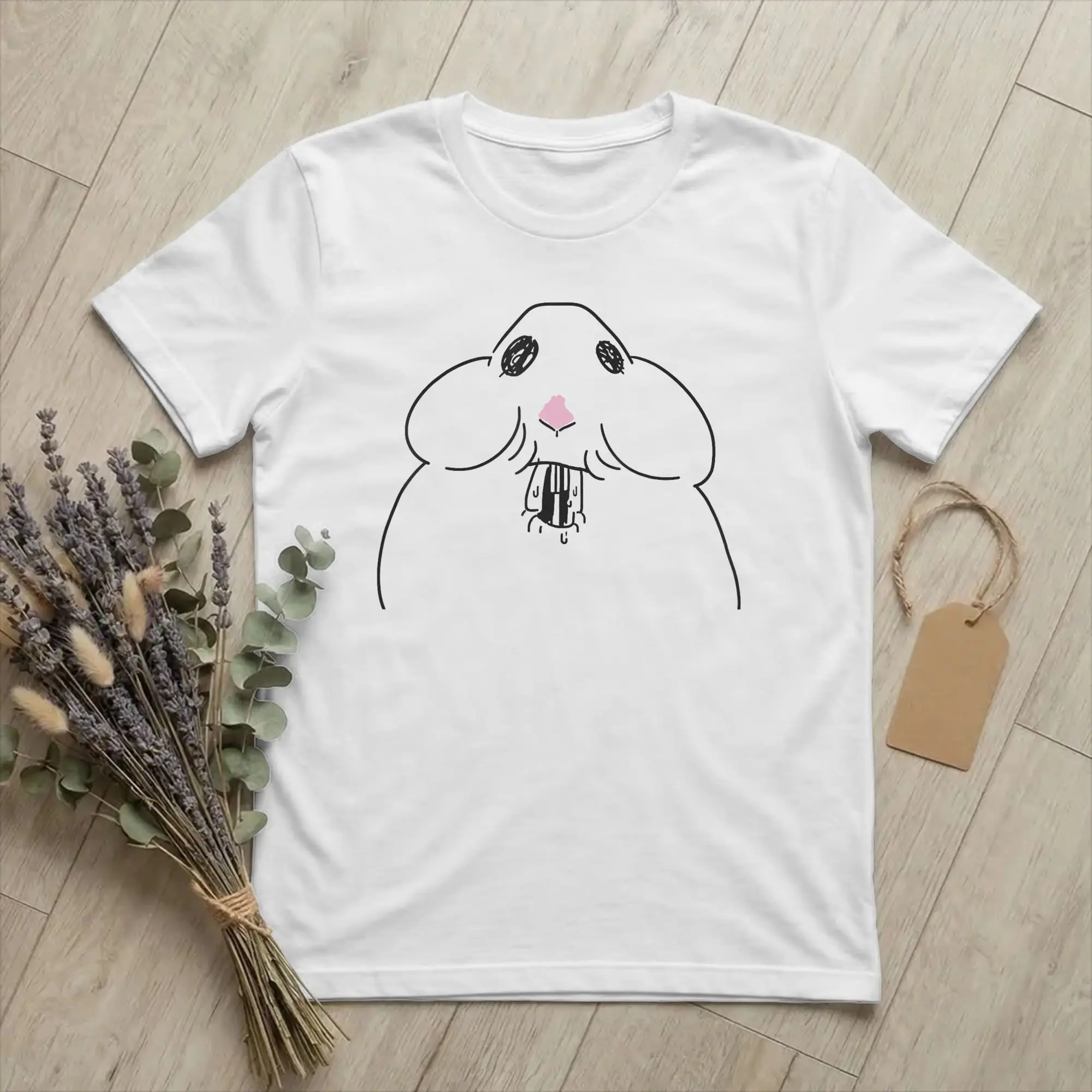 Men Happy Hamster Eating Face Funny T Shirts Rodent Meme Cotton merch Humor Short Sleeve O Neck Tee Shirt Summer T-Shirts