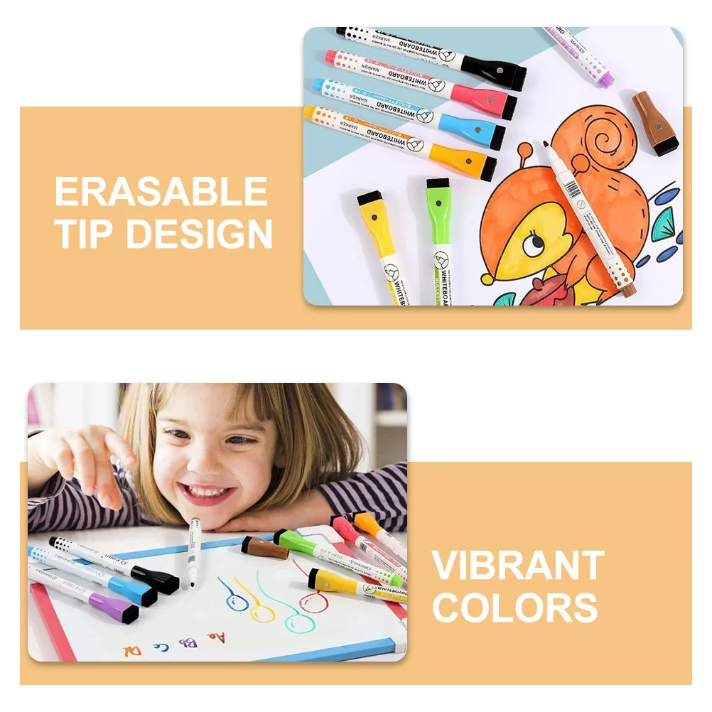 8 Pcs Whiteboard Magnetic Pen Child Poster Pp Notice for Wall Dry Erase Markers